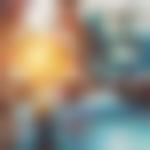 A group of entrepreneurs working in the background with a light bulb in the front