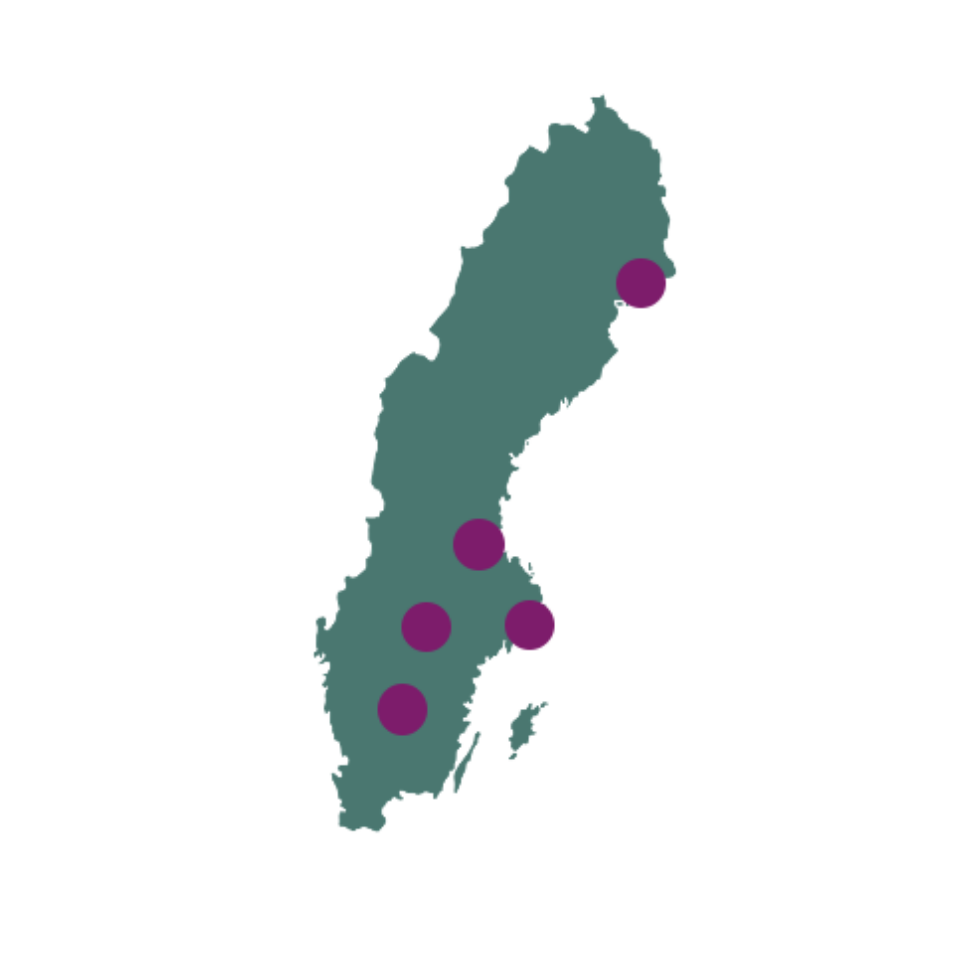 map over Sweden and our offices